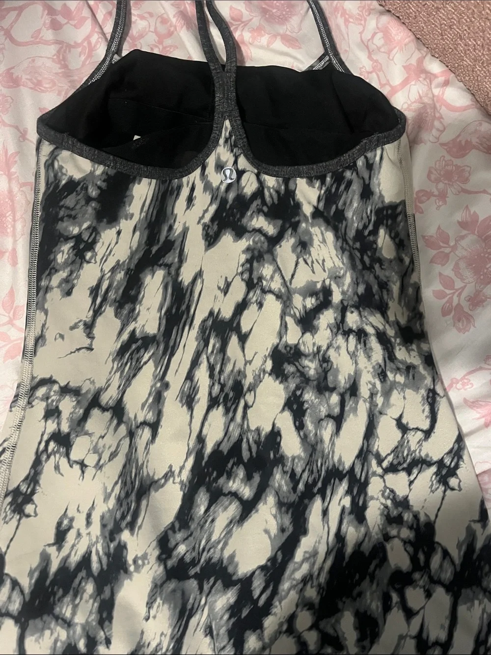 lululemon athletica Black & White Marble-Print A-Line Skirt